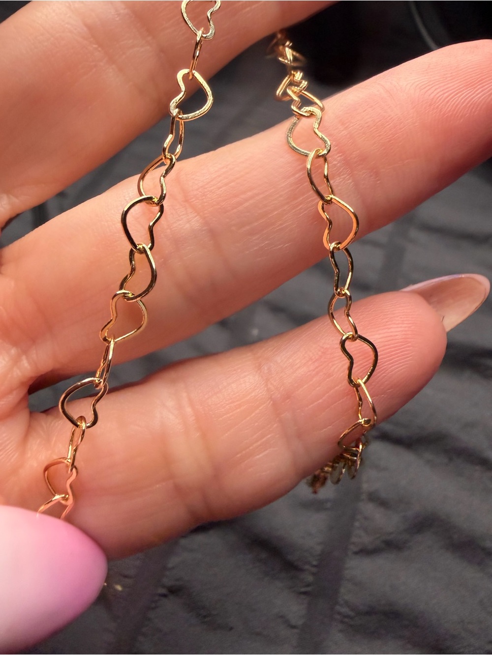 18K Gold Filled Dainty Open Heart Anklet | Adjustable 9.5”
